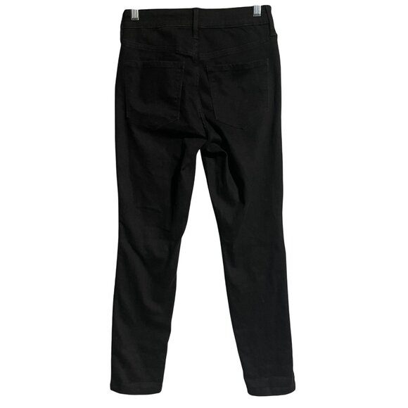 Old Navy Power Slim Straight High Rise Jeans Womens Sz 2 Black Distressed Denim - Picture 2 of 7
